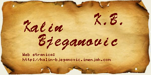Kalin Bjeganović vizit kartica